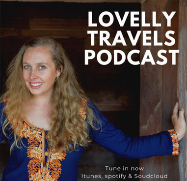 Lovelly Travels Podcast cover with Emma